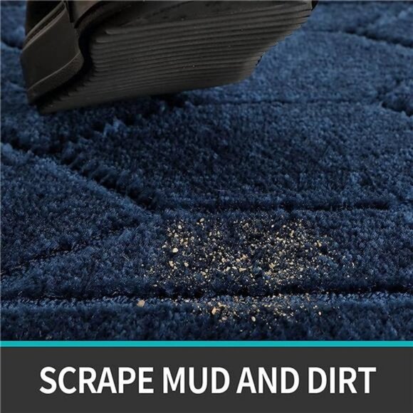 Front Door Mat Entry Rug Low Profile Non Slip,19.5"x31.5",Dark Blue - Picture 2 of 6